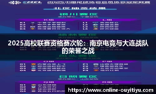 2025高校联赛资格赛次轮：南京电竞与大连战队的荣誉之战